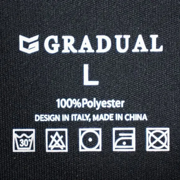 Men’s Black Long-Sleeve Polo Shirt L Lightweight Breathable Polyester | Gradual - Picture 3 of 9